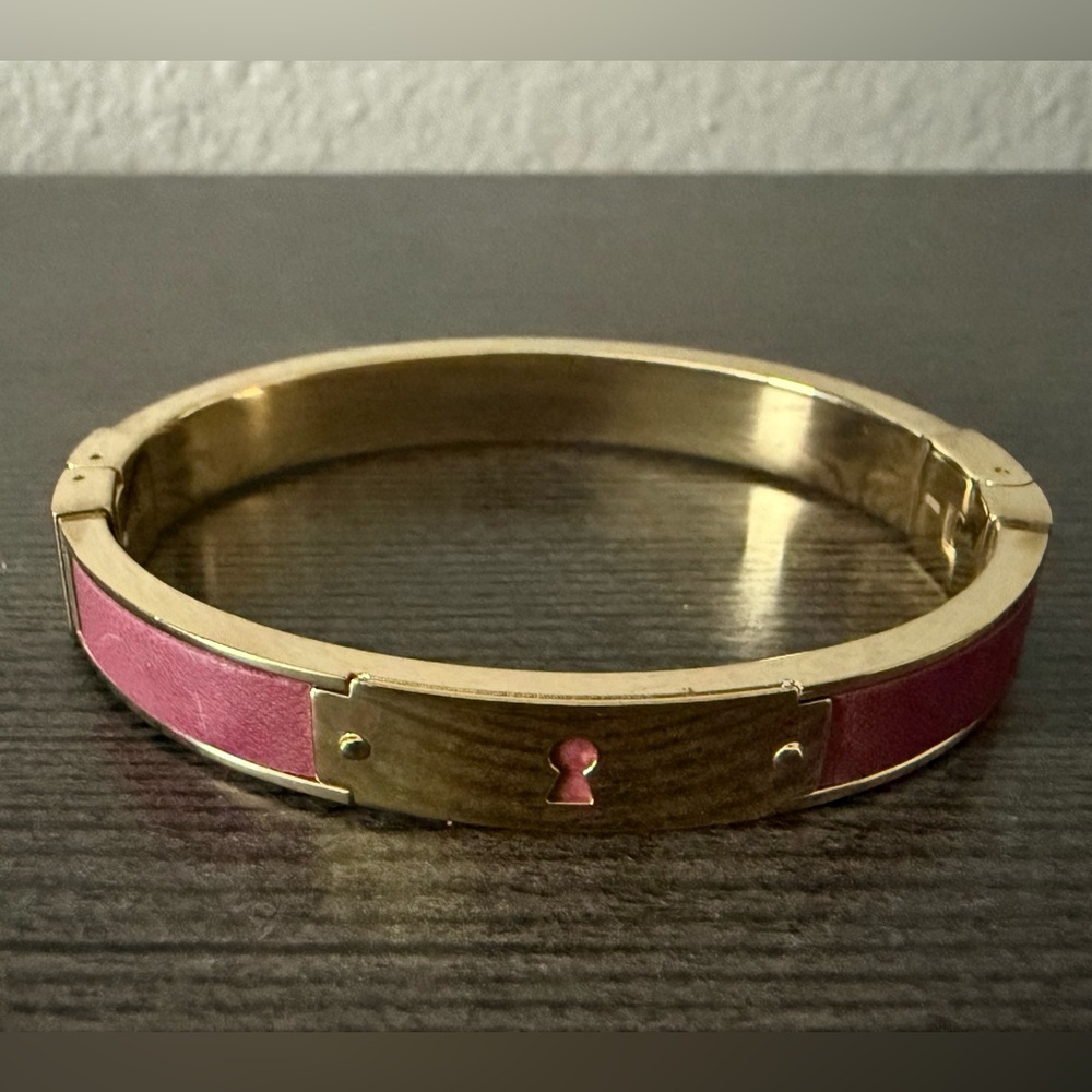 Fossil Gold and Pink Bangle Bracelet